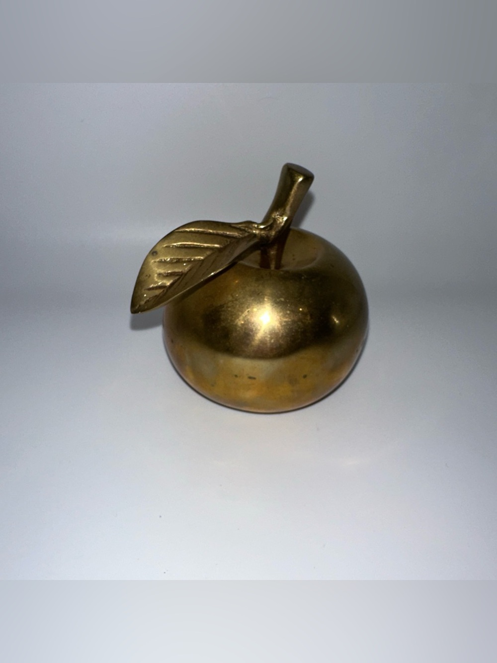 Vintage Brass Apple Bell 2.5 in Solid Brass Teacher Shelf Decor Collectible Gift